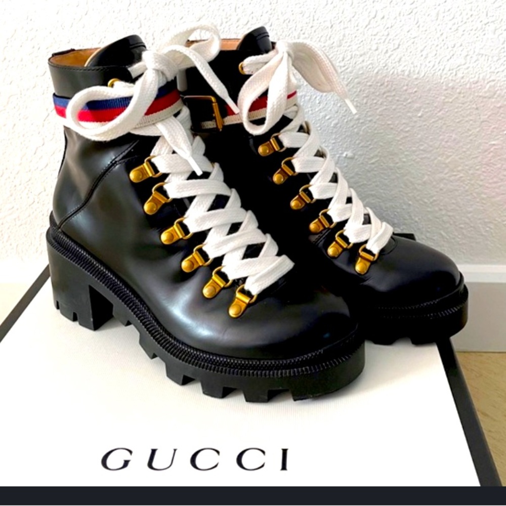 NEW WITH BOX GUCCI SYLVIE WEB BOOTS SIZE 37